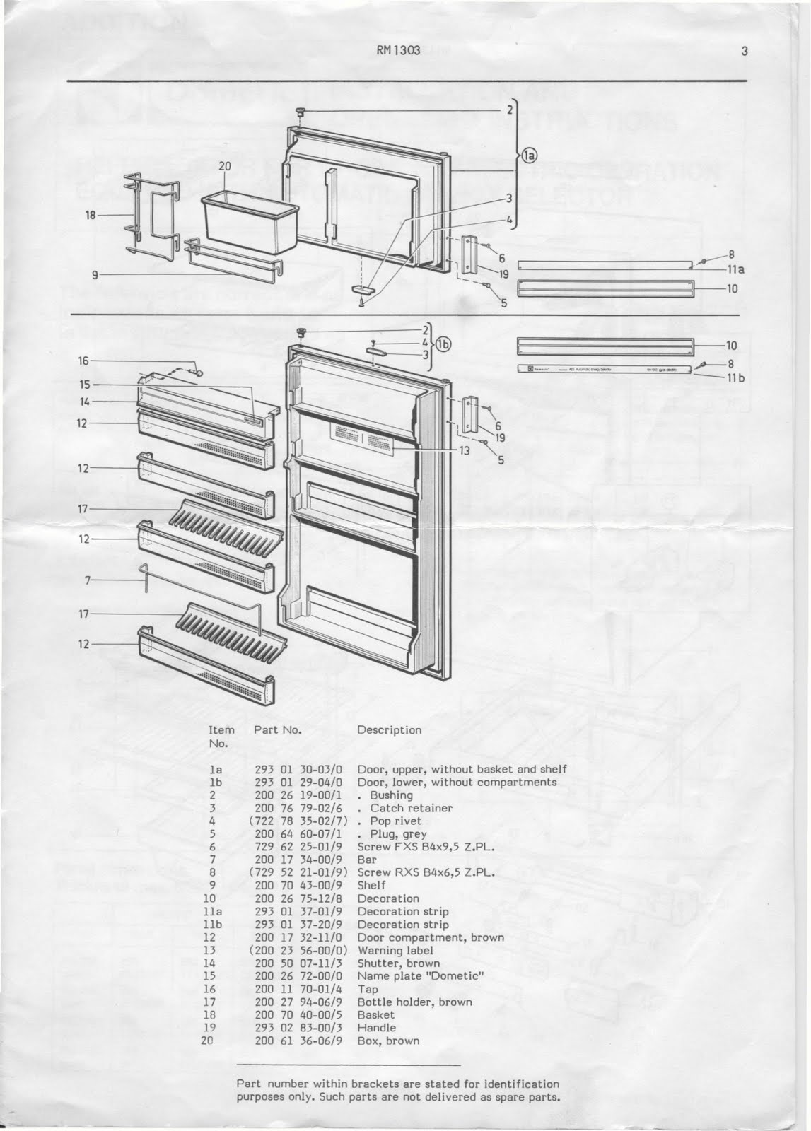 dometic fridge parts diagram